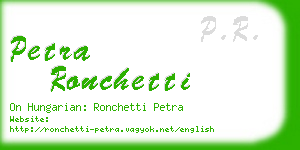 petra ronchetti business card